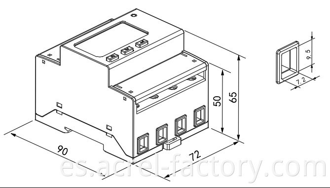 three phase rail type energy meter